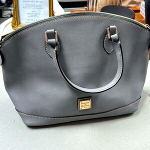 Dooney & Bourke grey leather purse with strap